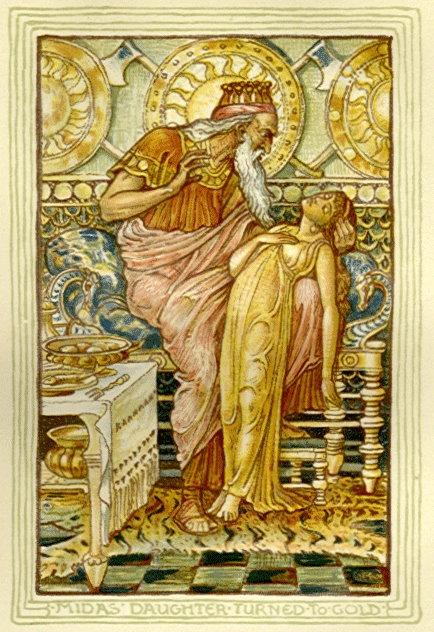 Dessin - la fille de Midas se changeant en or.jpg